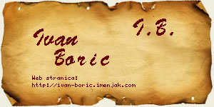 Ivan Borić vizit kartica